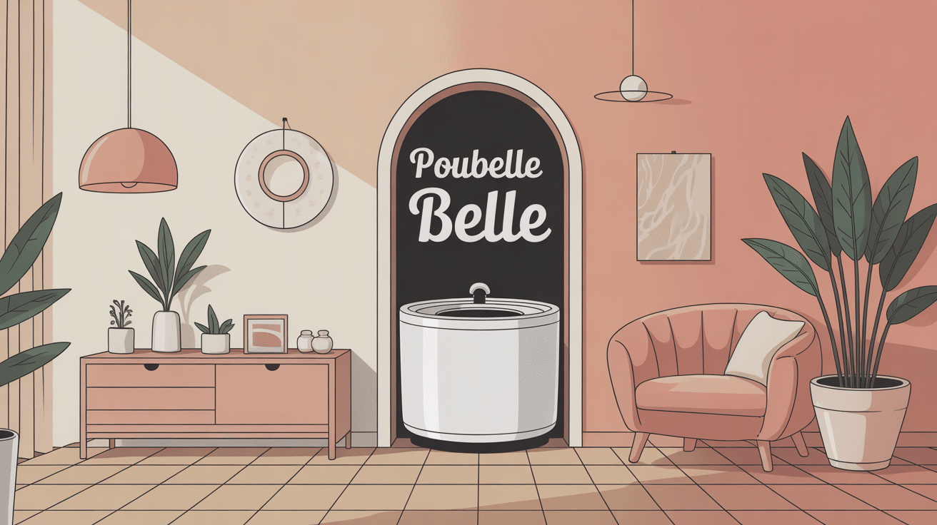 poubelle belle intégrée dans un intérieur décoratif
