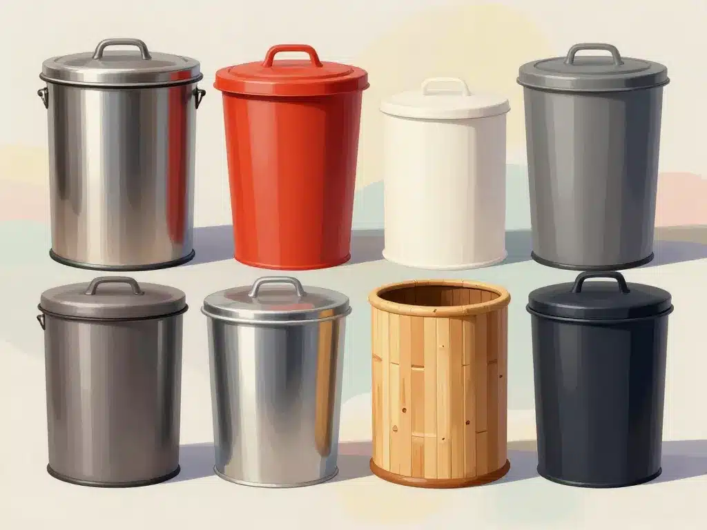 poubelle belle en différents matériaux déco