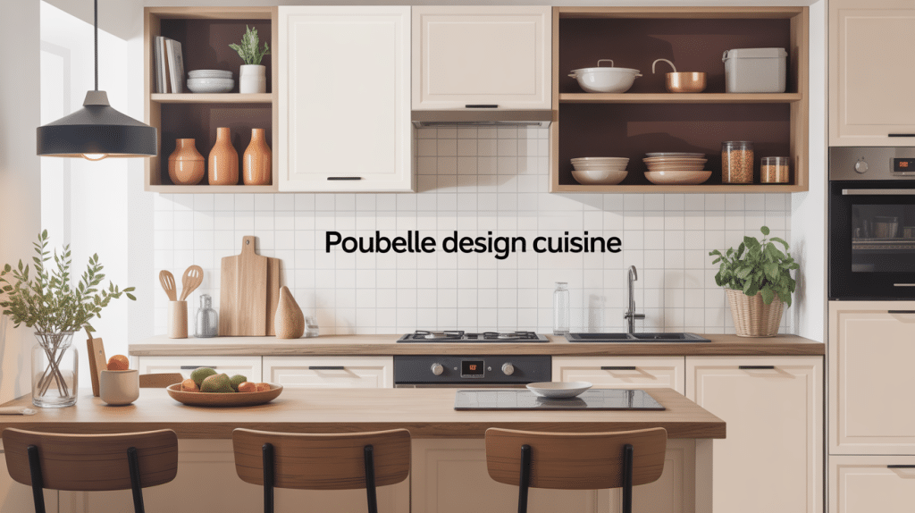 Cuisine moderne avec poubelle design cuisine bien intégrée