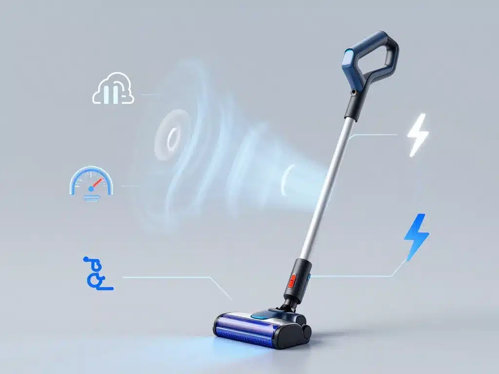 schema puissance aspirateur balai AW kPa watts