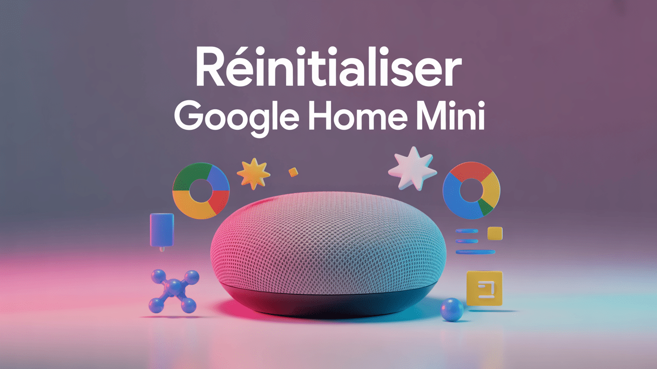 Illustration reinitialiser google home mini moderne 3D