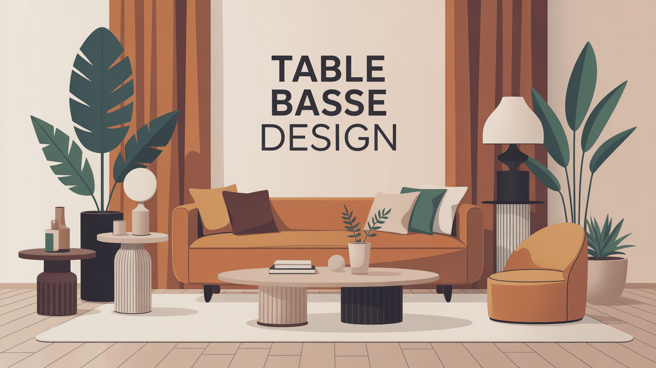 table basse design made in design salon contemporain illustration