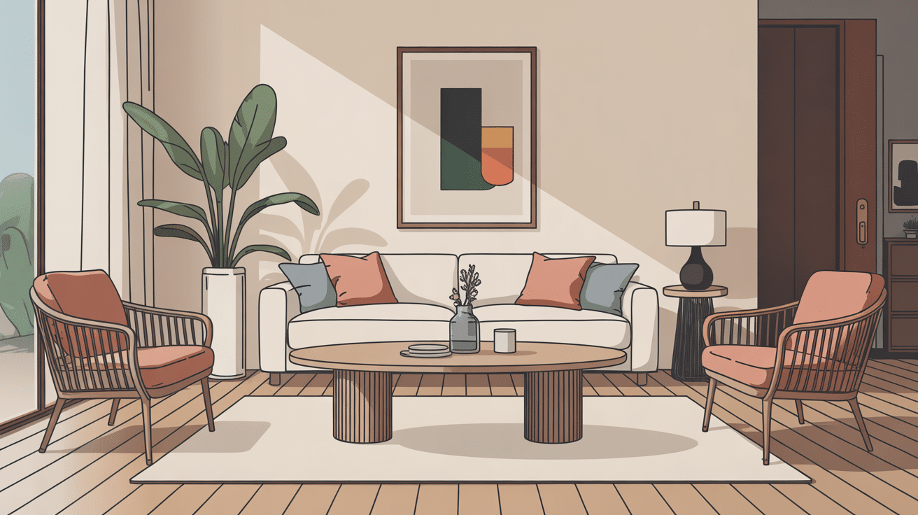 Table de salon basse design ambiance élégante