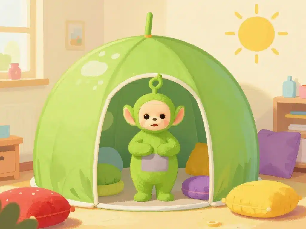 coin jeu enfant style teletubbies maison