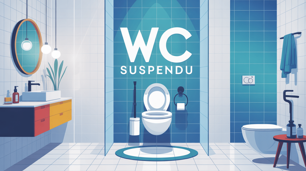 Illustration WC suspendus salle de bains contemporaine