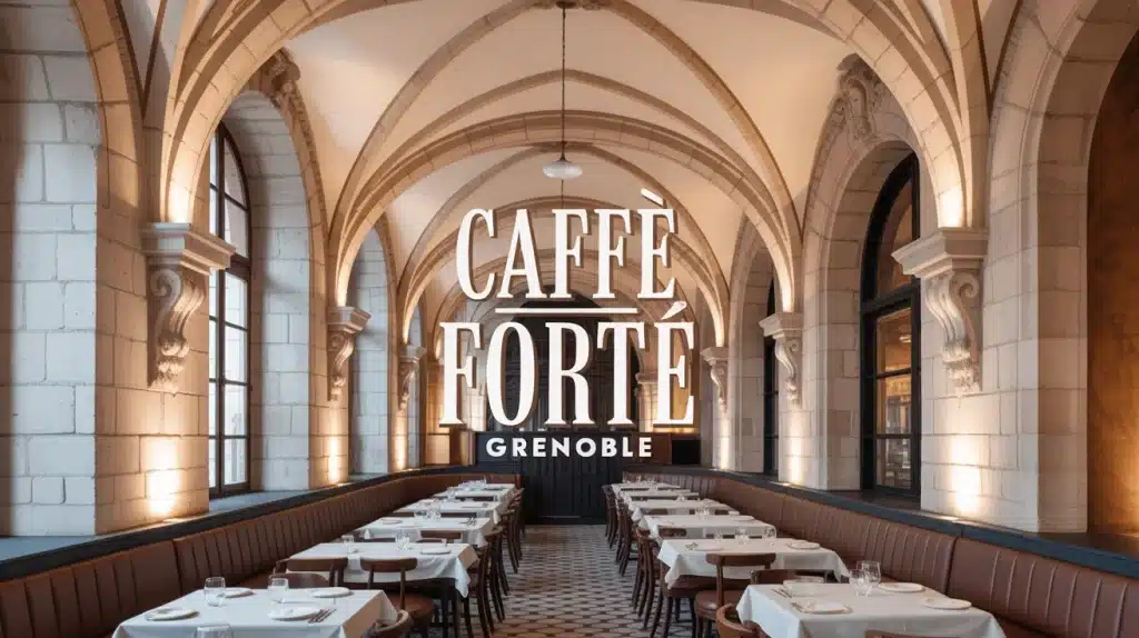 Intérieur du Caffè Forté Grenoble avec architecture XVIIe siècle