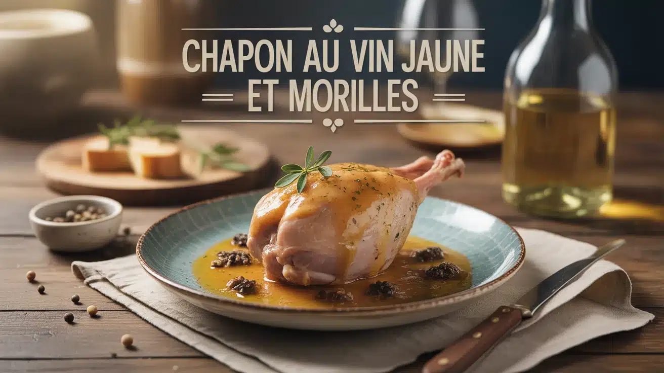 Chapon doré sauce morilles vin jaune