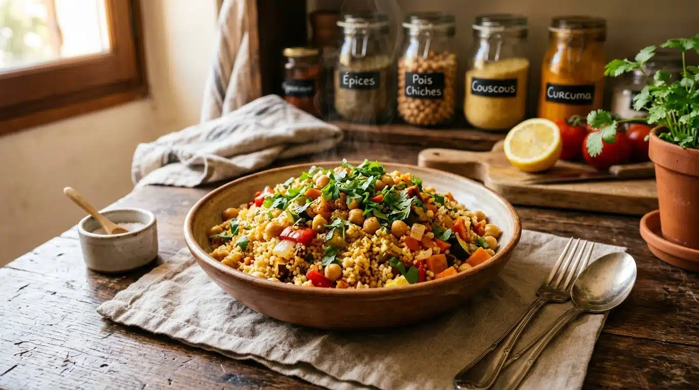 Plat de couscous aux légumes express