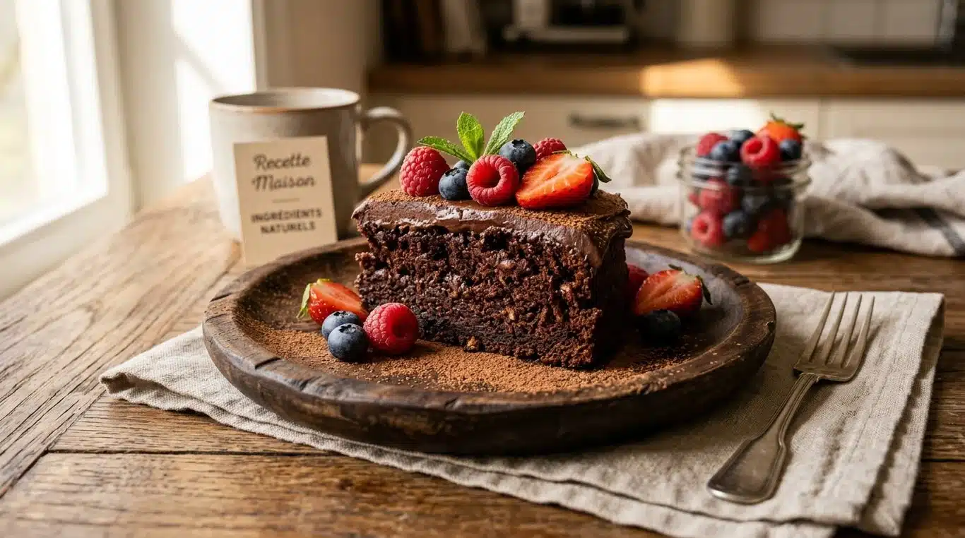 Gâteau protéiné au chocolat sans whey, moelleux et gourmand
