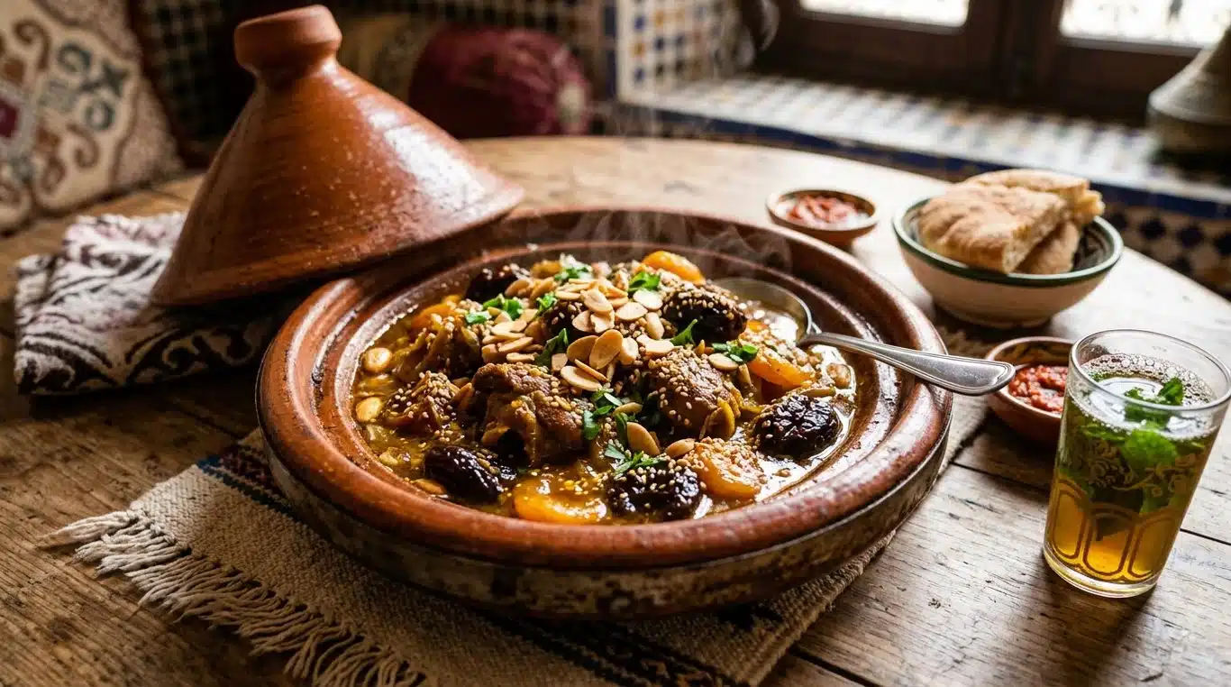 Tajine d'agneau aux pruneaux traditionnel