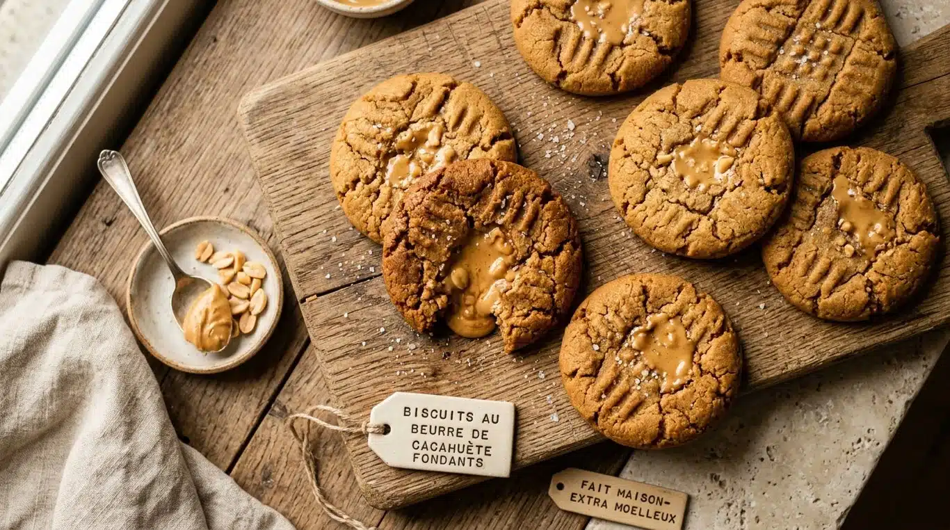 Cookies moelleux au cœur coulant de beurre de cacahuète