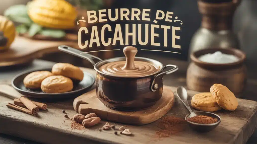 Illustration colorée beurre de cacahuète avec ingrédients et plats
