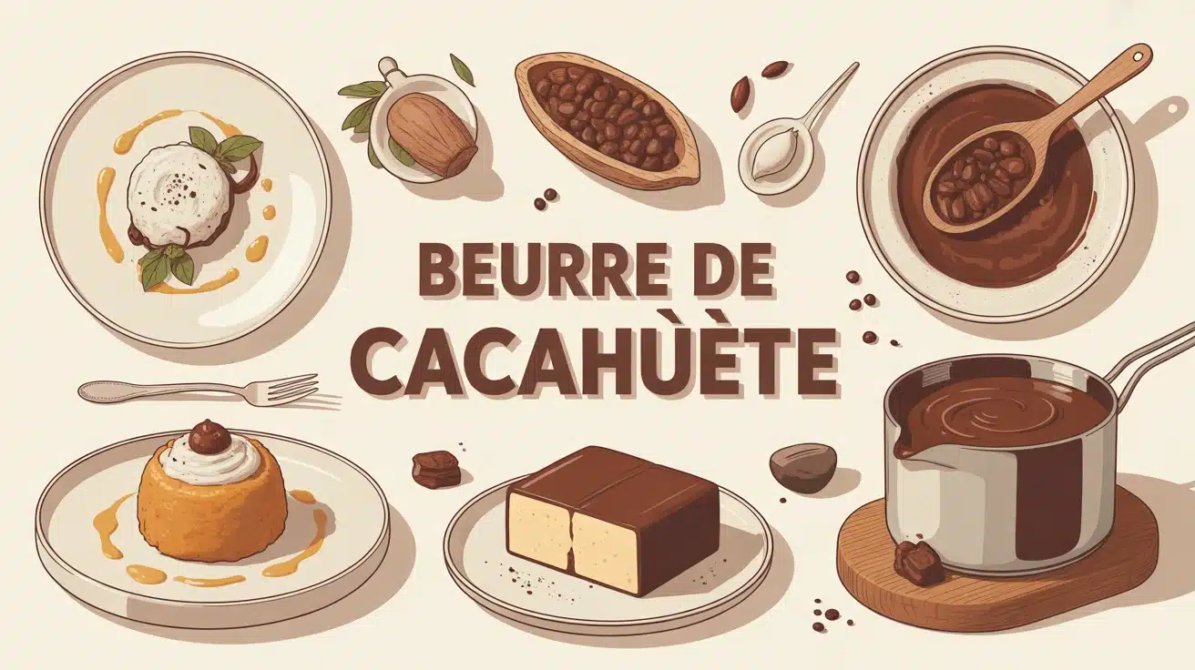 illustration vectorielle beurre de cacahuète cuisine salée et sucrée