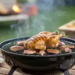 poulet mariné au miel grillé sur barbecue estival