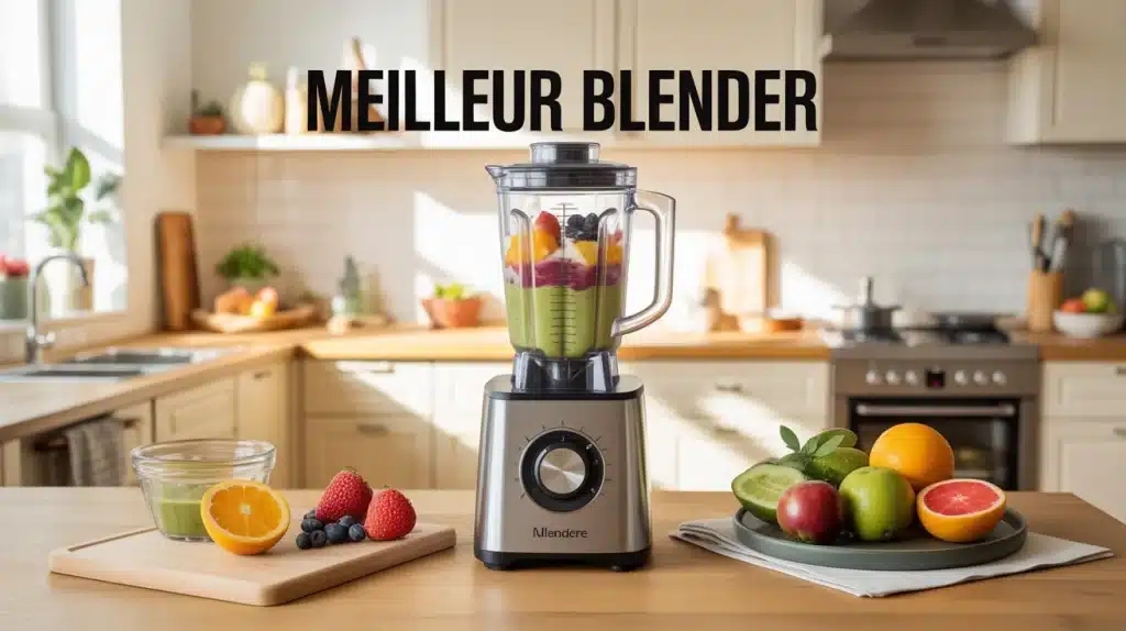 meilleur blender en action dans cuisine moderne