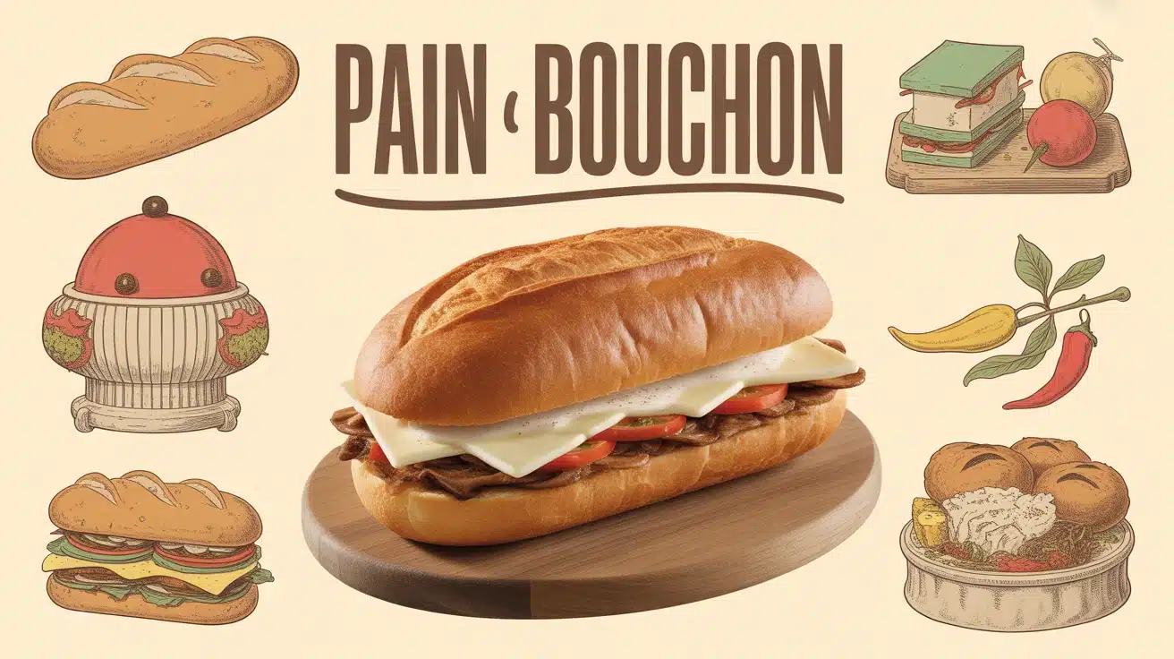 Illustration pain bouchon sandwich gratiné réunionnais