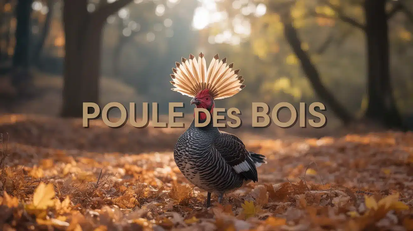 Illustration poule des bois dans foret automnale