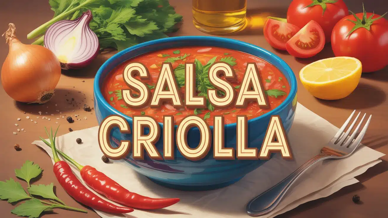 Bol de salsa criolla avec légumes frais ciselés
