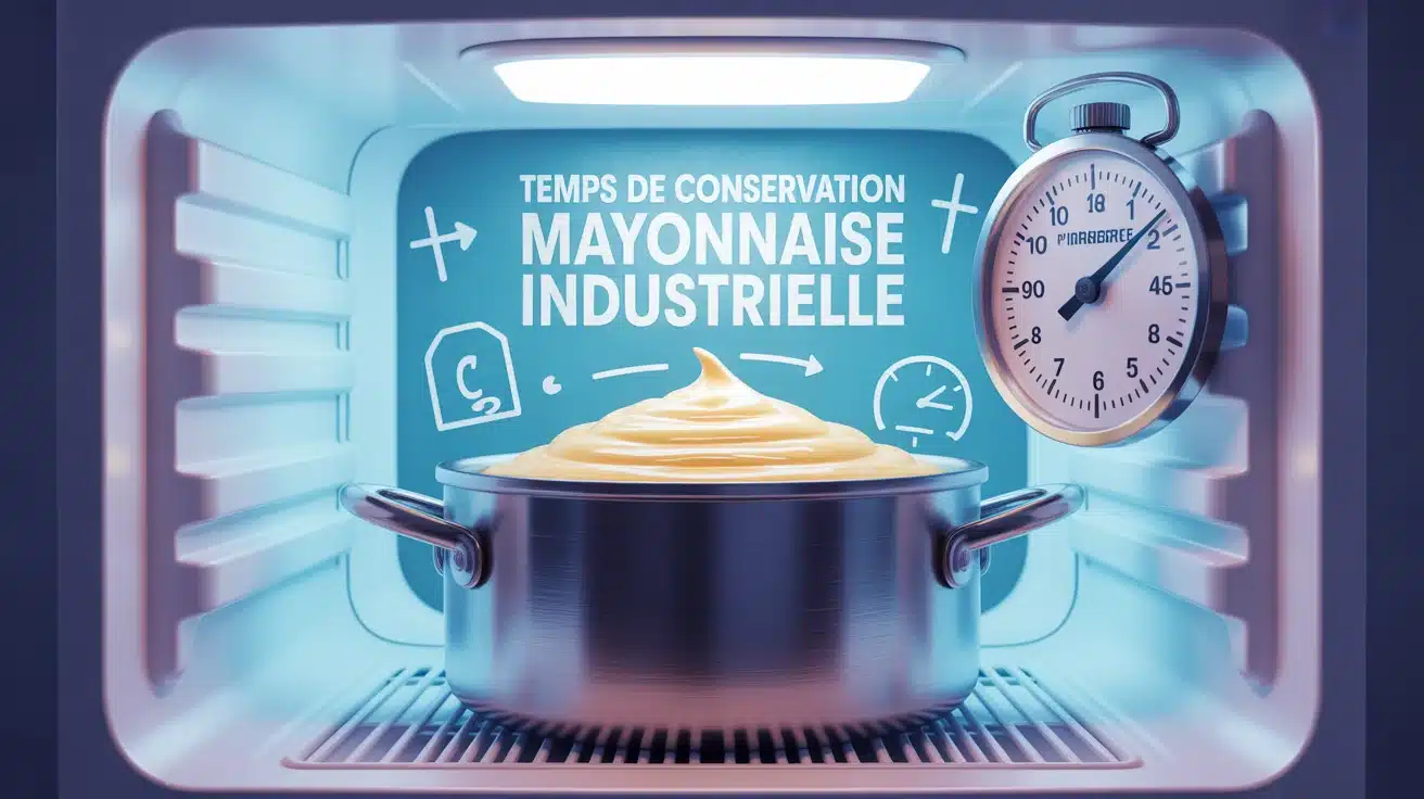 pot de mayonnaise industrielle dans un réfrigérateur frais
