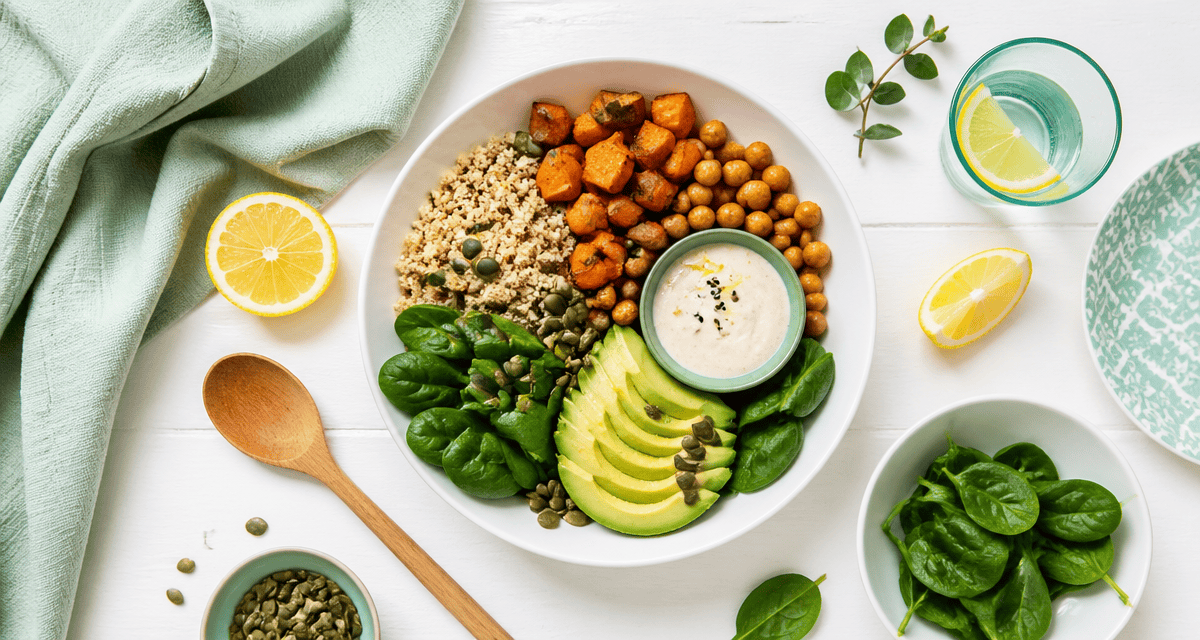 Nourriture healthy Buddha Bowl sur table