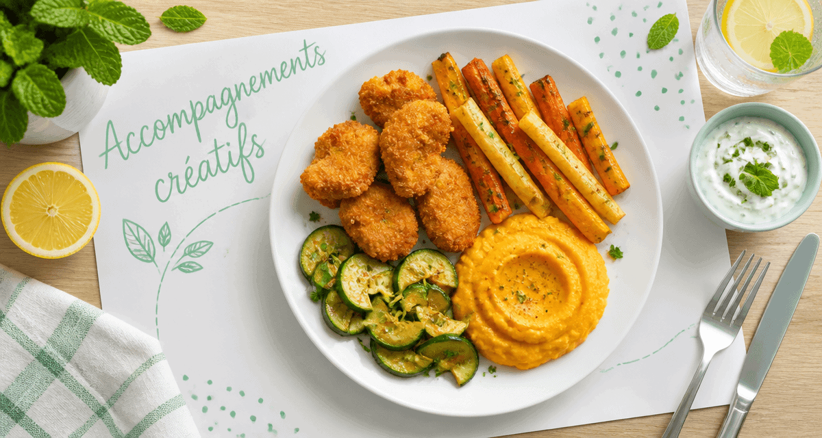 accompagnement nuggets avec légumes et sauce saine