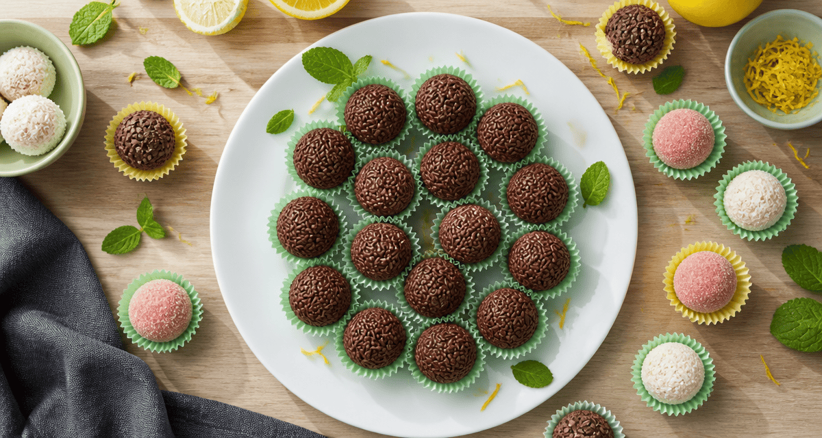 brigadeiro brésilien en assiette avec variantes