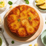 dessert ananas gâteau caramélisé et mousse en verrine
