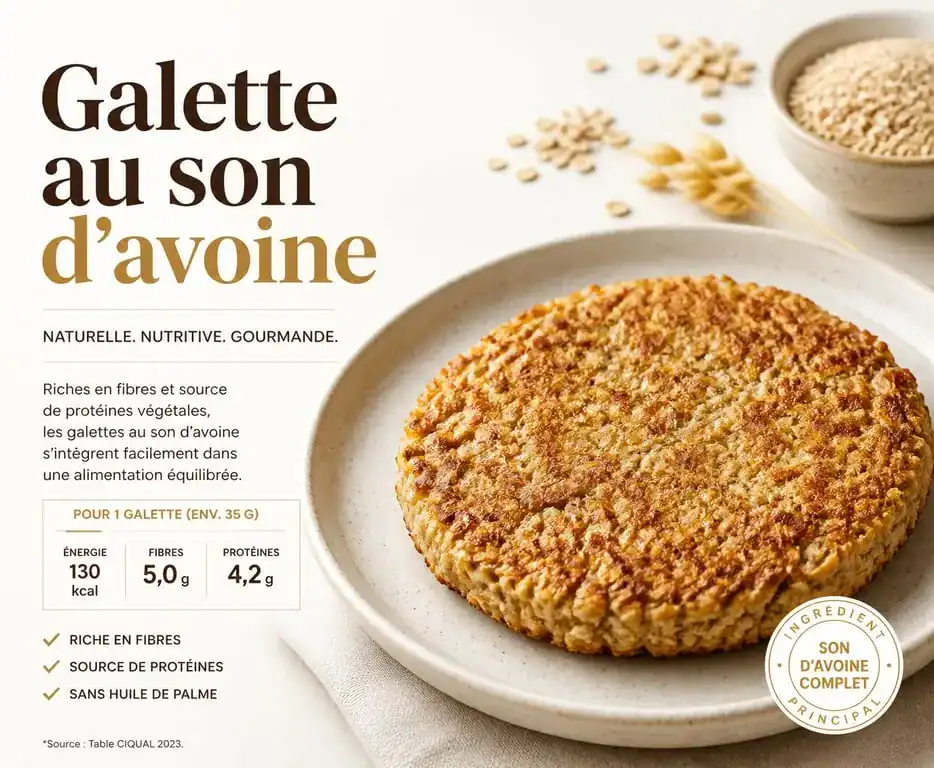 Galette au son d'avoine recette saine et croustillante