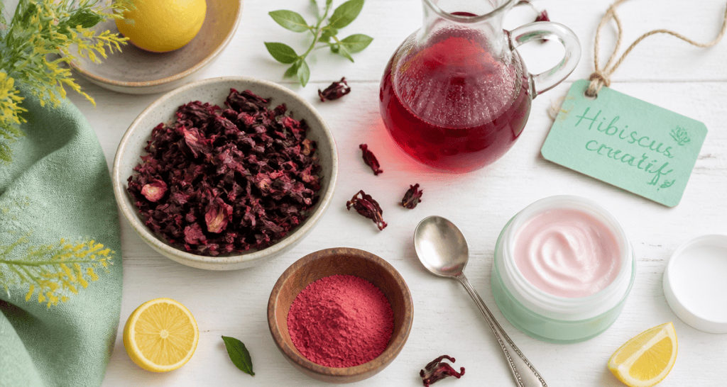 fleur d'hibiscus séchée infusion poudre