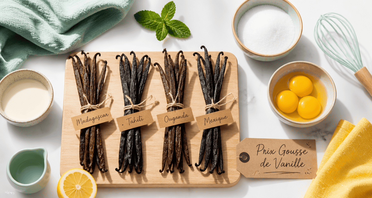 gousse de vanille prix sur planche cuisine