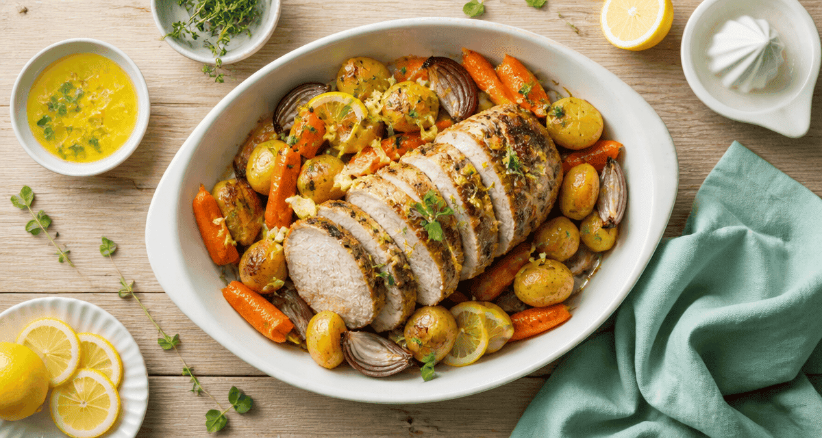 recette filet de dinde au four moelleux avec légumes rôtis