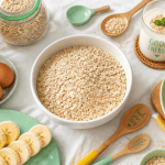 son d'avoine recette en cuisine flat lay