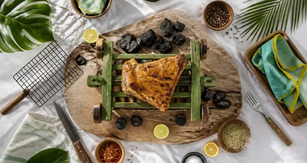 Barbecue origine du mot, planche bois et barbacoa artisanal