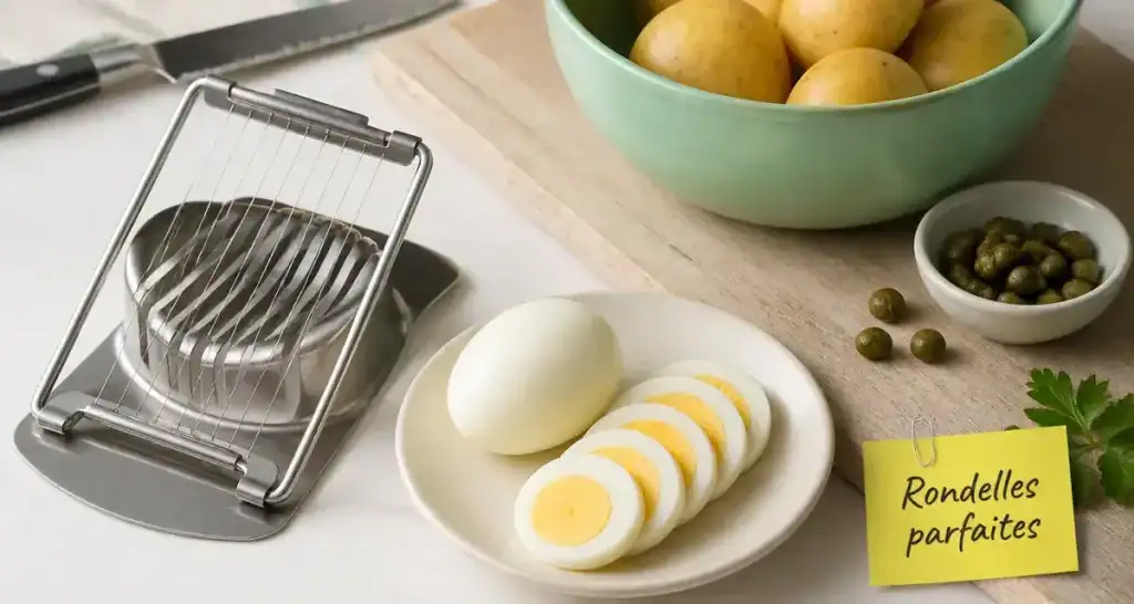 Coupe oeuf dur : tranches d’œuf dur nettes