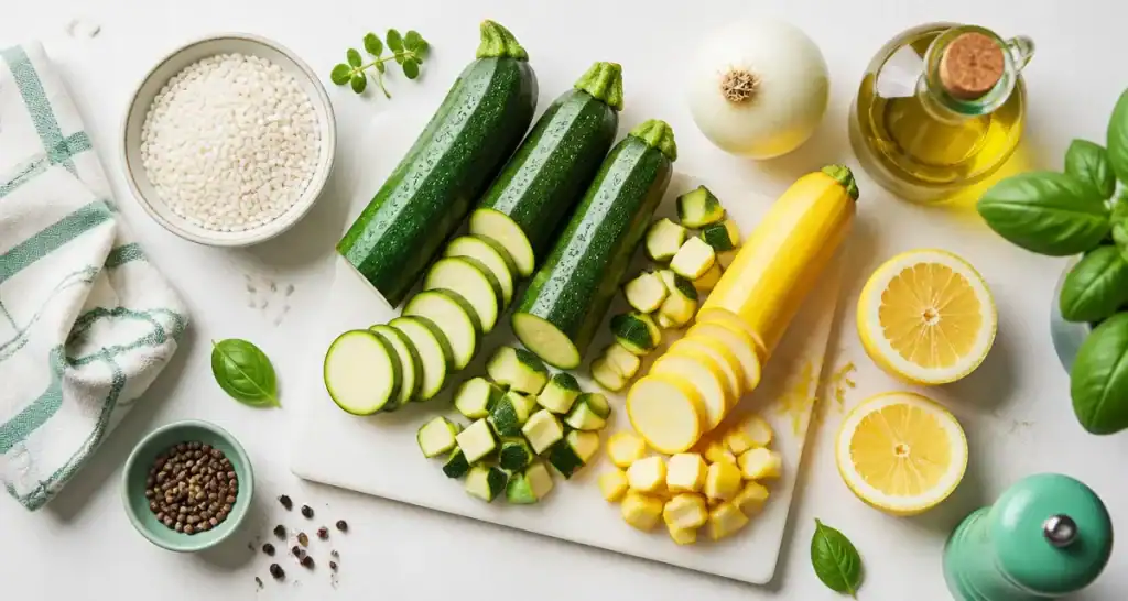 Courgettes saison : courgettes et ingrédients pour une recette