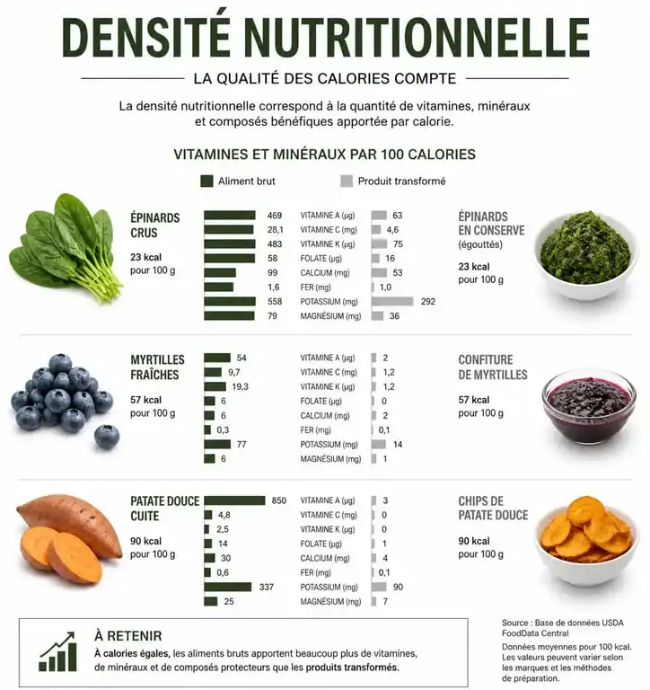 Infographie sur la densité nutritionnelle des aliments riches en nutriments