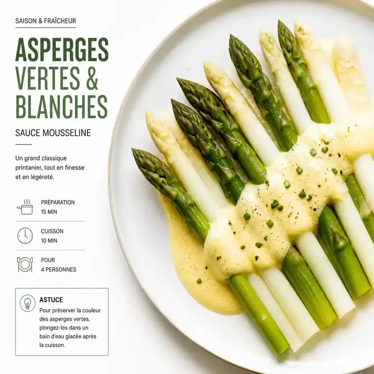 Asperges cuites à la cocotte minute avec sauce mousseline