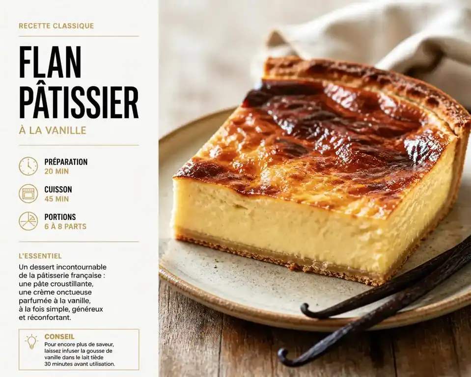 Flan pâtissier onctueux à la gousse de vanille de Madagascar