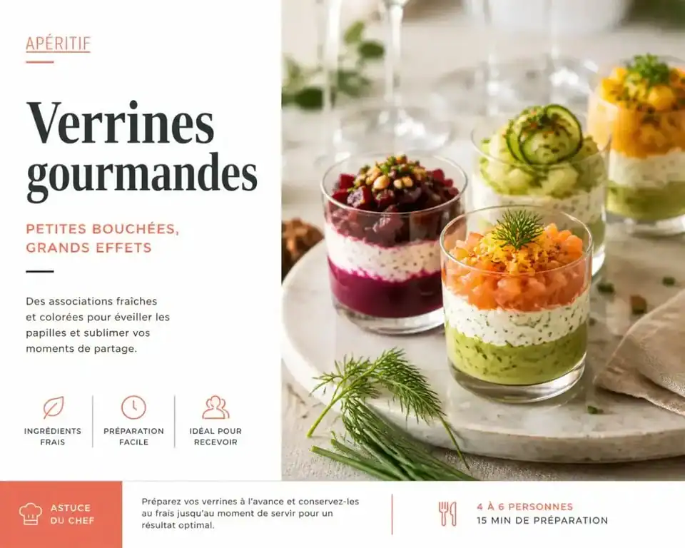 Verrines apéro à congeler prêtes à être servies pour un apéritif festif