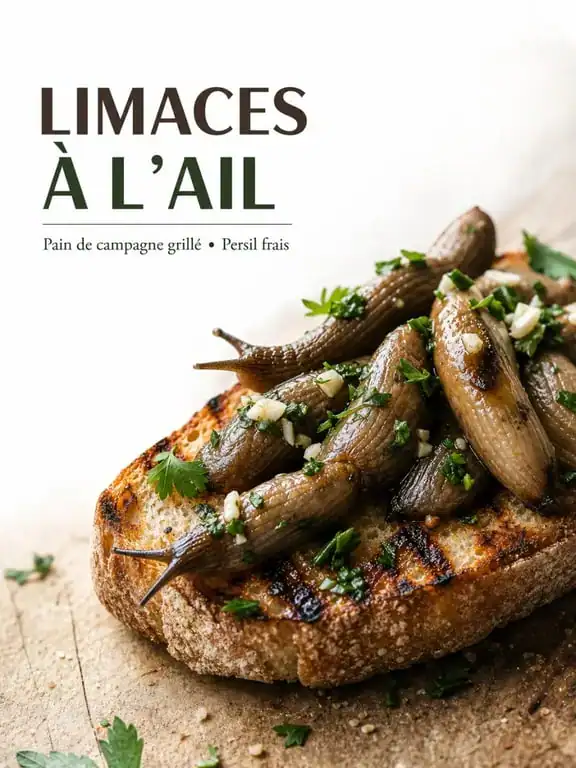 Recette de limaces à l'ail et au persil servies sur pain grillé