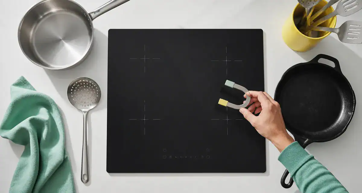 fonctionnement plaque induction avec test aimant sur ustensiles