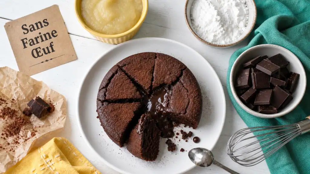 Gâteaux sans farine et sans œuf, fondant chocolat moelleux sans œuf ni farine