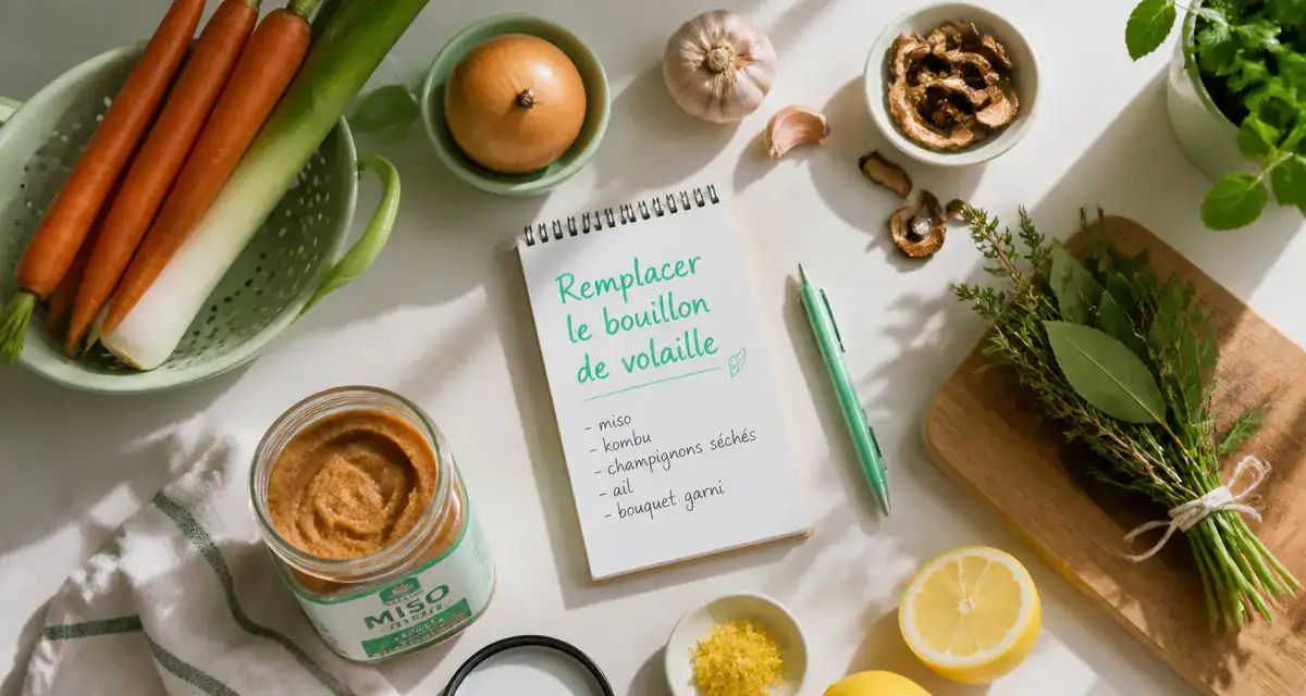 Par quoi remplacer le bouillon de volaille ingrédients sur plan de travail