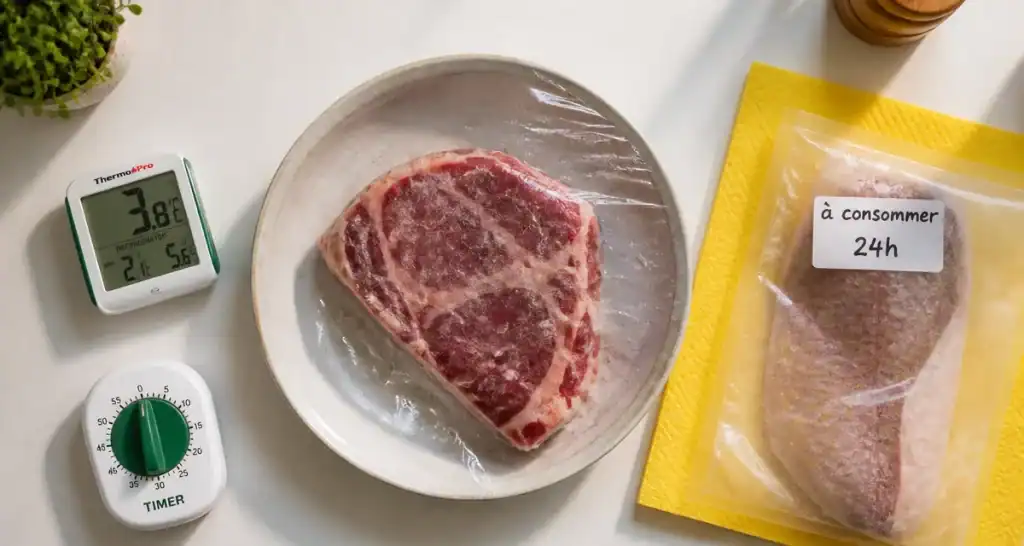 Produit décongelé : combien de temps au frigo, durées et risques sanitaires