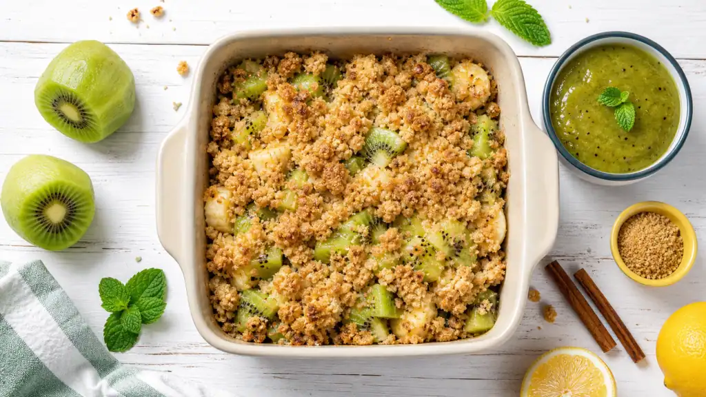 Que faire avec des kiwi : crumble kiwi-banane anti-gaspillage
