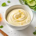Quelle vinaigre pour mayonnaise : vinaigre de cidre sur mayonnaise maison brillante