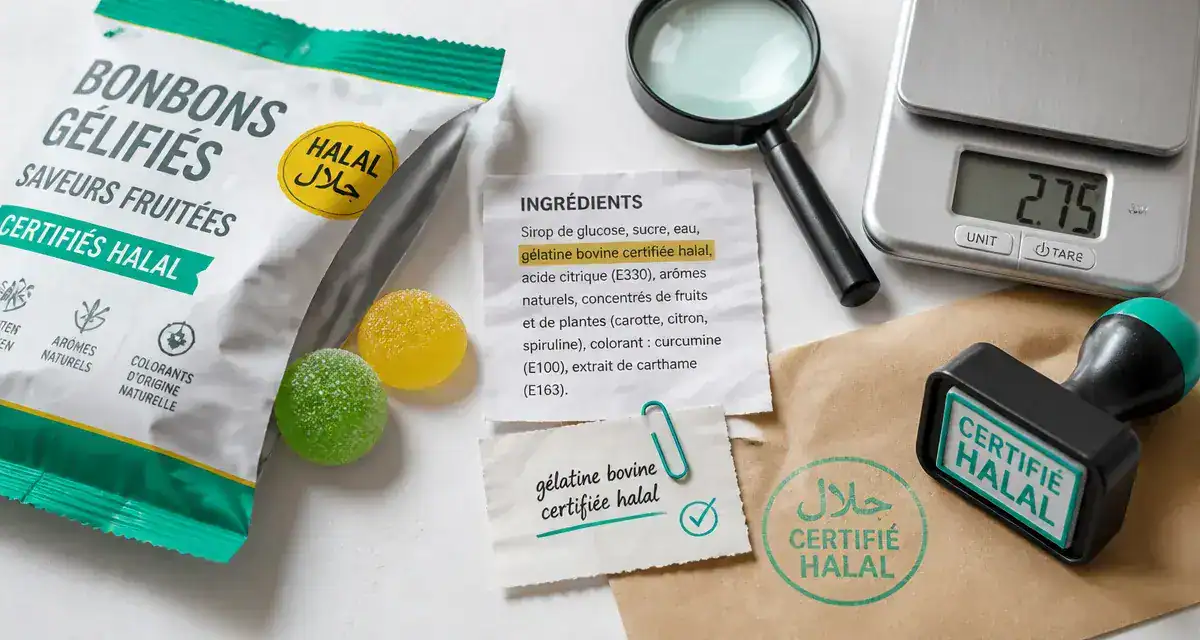 Bonbon hallal à la gélatine certifiée halal