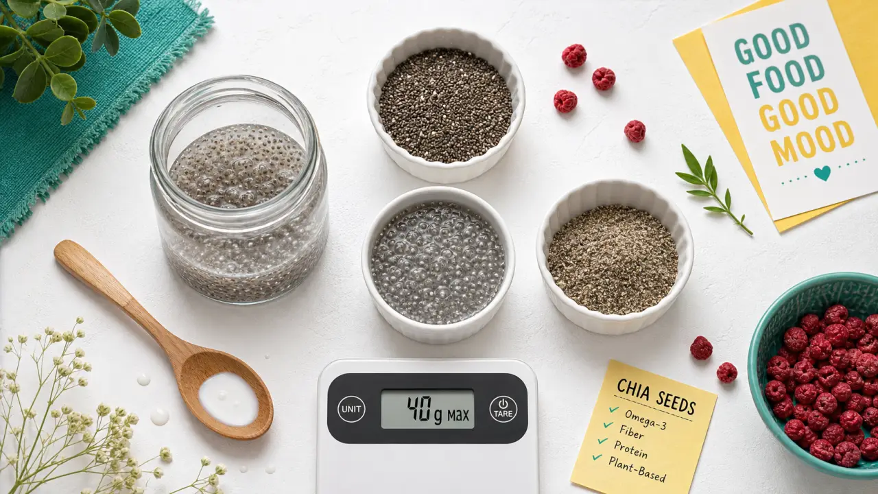 Comment utiliser les graines de chia : 40 g max, sèches ou trempées ou moulues