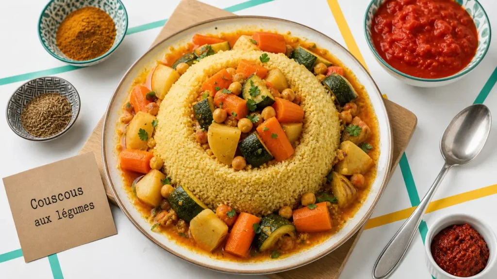 Couscous aux légumes : bouillon parfumé, légumes fondants et semoule légère