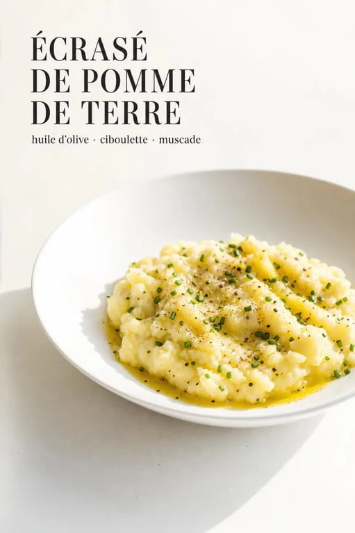 Écrasé de pomme de terre rustique et dressé en assiette creuse